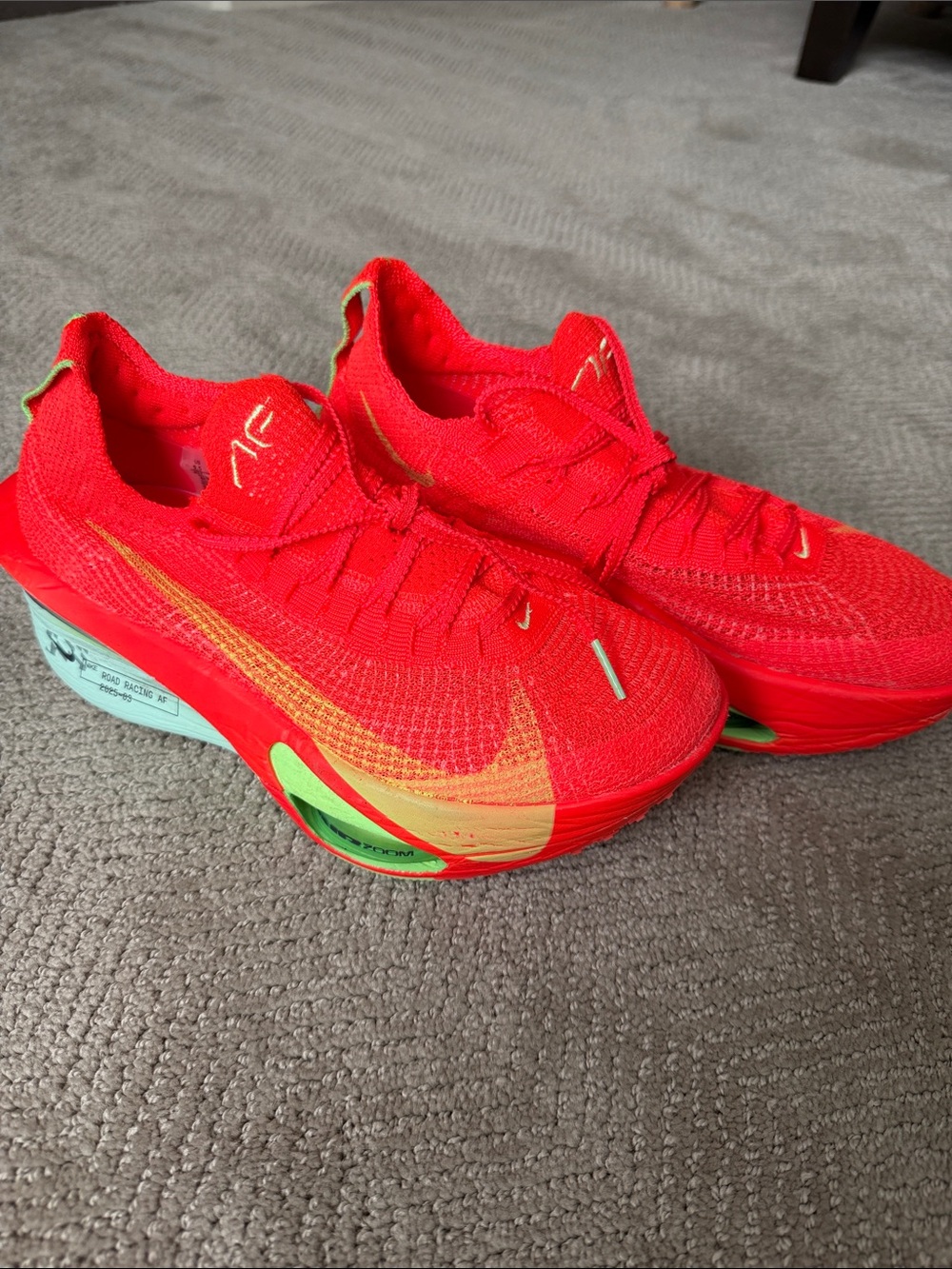 Nike Women’s Athletic Shoes Red with Neon Green Accents